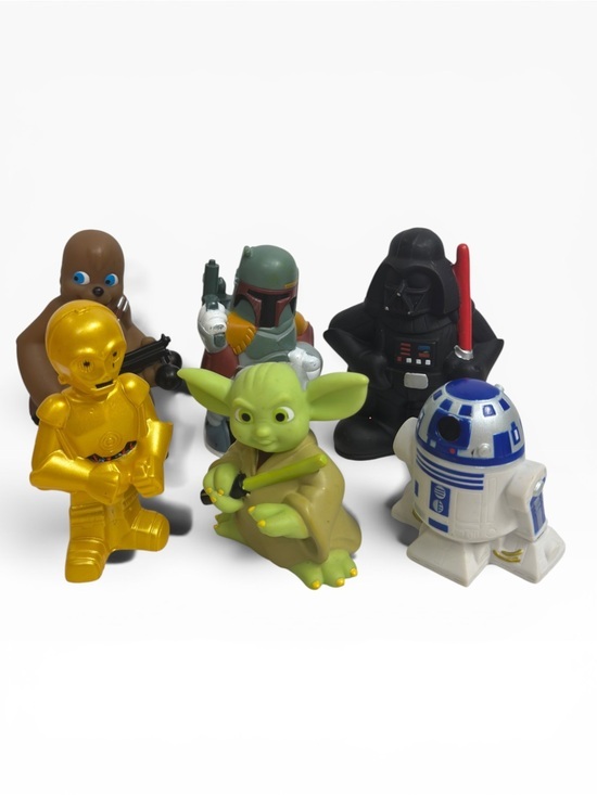 Disney Other - Disney Parks Star Wars Bath Toys Lot C-3PO Vader Yoda R2-D2 Boba Chewbacca